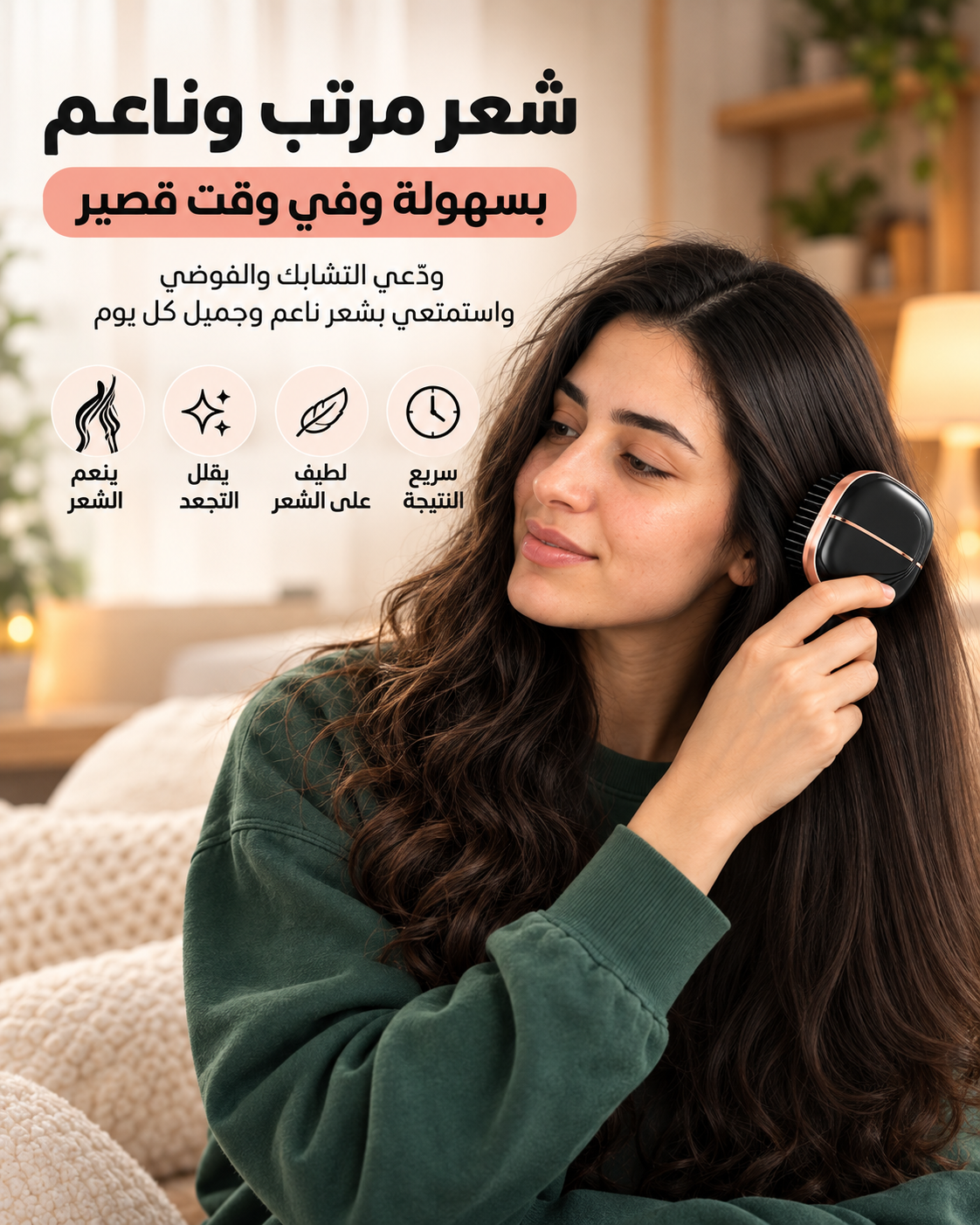 MiniSmooth™ – مشط حراري لاسلكي صغير لتصفيف وفرد الشعر