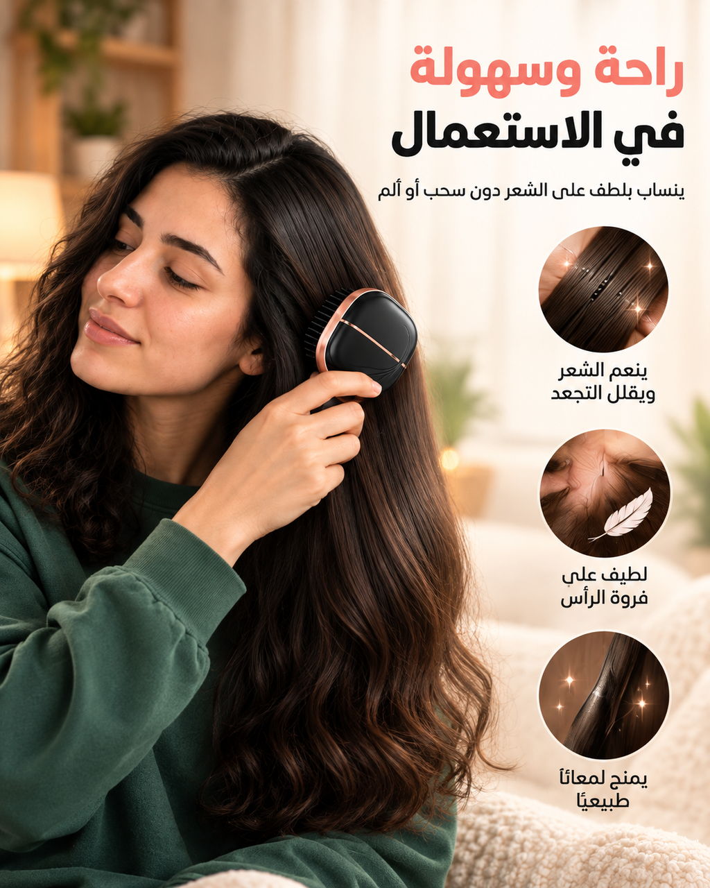 MiniSmooth™ – مشط حراري لاسلكي صغير لتصفيف وفرد الشعر